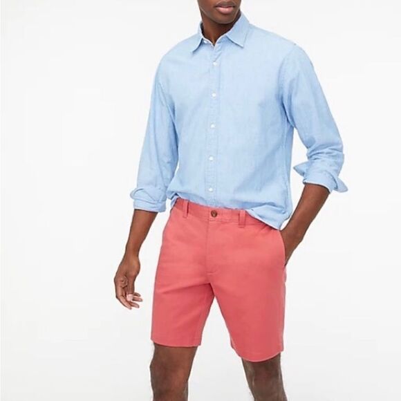 J. Crew Factory 7” flex chino shorts in old red size 30 NWOT- flaw - Picture 2 of 10